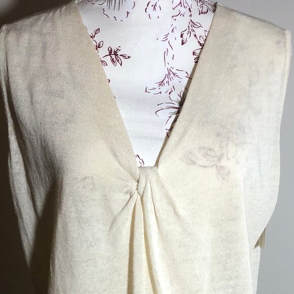 🌾 Jones New York Collection Woman Linen-Blend Top – 0X – Ivory – Quiet Luxury S - Picture 4 of 8